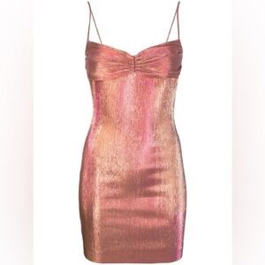 Bec+Bridge Party Rock Pink Metallic Mini Dress